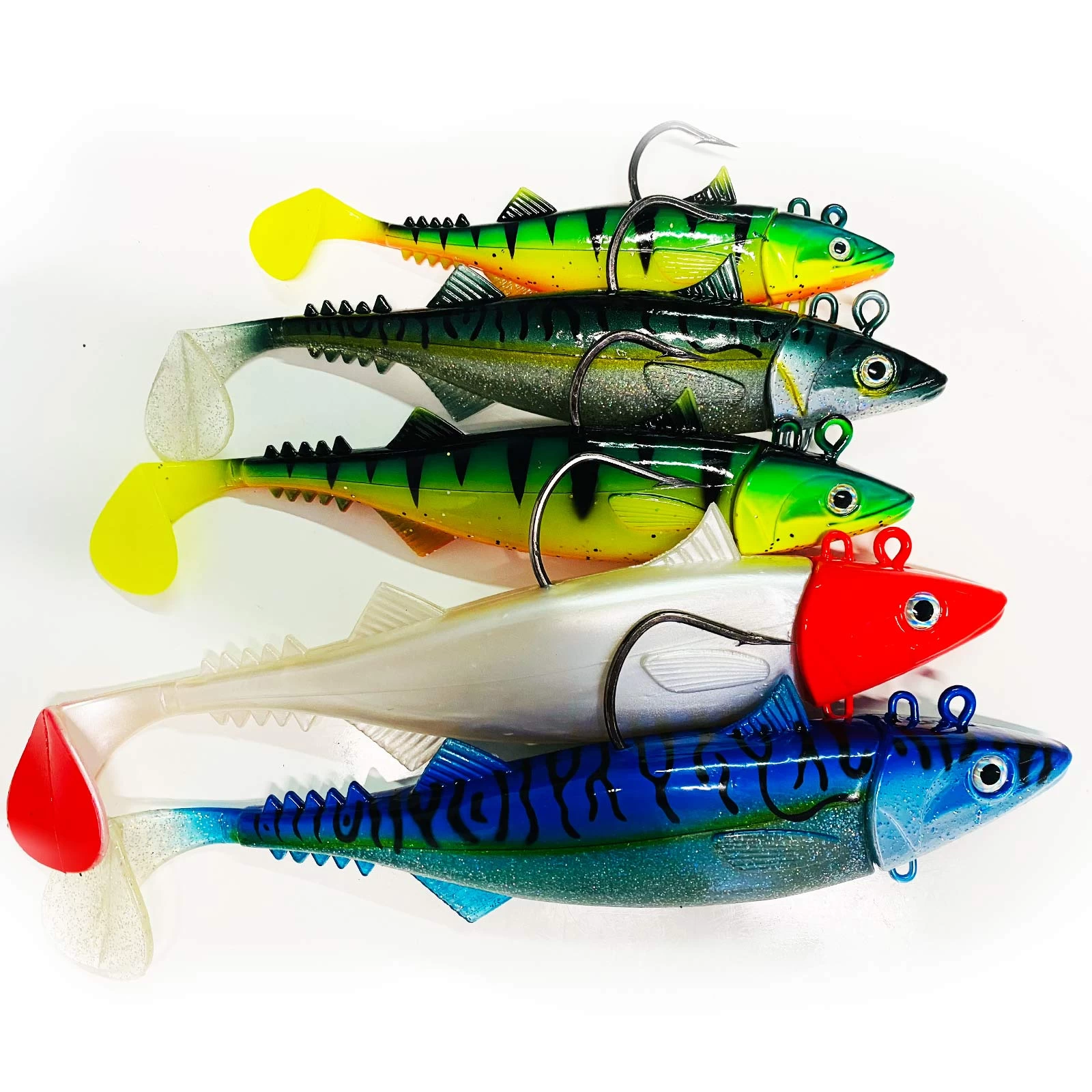 Jackson Sea XL Profi Norwegen Angeln – Fangfertig Montierte Gummifische. 18 – 28cm Angelset - 5 Stück 2 Jackson Sea XL Profi Norwegen Angeln – Fangfertig Montierte Gummifische. 18 – 28cm Angelset - 5 Stück – Bild 2