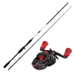 Baitcaster Combo - Markenware Komplett Profi Angelset Baitcast ABU Rolle + DAM Rute