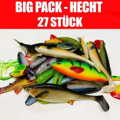 Jackson Big Pack Profi Hecht Angelset 13 Bis 18cm – Kunstköder Set – 27 Stück