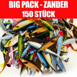 Jackson Big Pack Profi Zander Köder Angelset 8 Bis 14cm – Gummifisch Set – 150 Stück