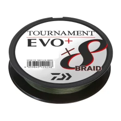 Daiwa Tournament X8 Braid EVO+ 135m Dunkelgrün Geflochtene Angelschnur