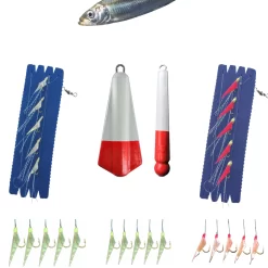 Angelset Hering Gr.M 7 Teile 5x Vorfach 2x Zinkblei