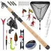 70 Teile Mega Angelset Komplett Combo Allround Rute Rolle Schnur Köder Zubehör
