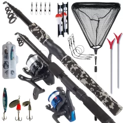 Vater & Sohn Angelset Komplett Combo Allround. 2x Rute 2x Rolle Schnur Zubehör