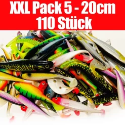 Jackson Big Pack Profi Angelset 5 Bis 20cm – Gummifisch Set Für Forelle Bis Hecht – 110 Stück
