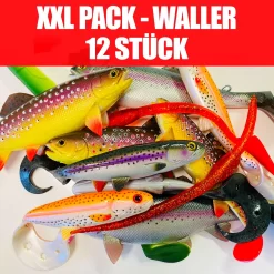 Jackson Profi Welsköder / Wallerköder Angelset 18 Bis 30cm – Gummifisch Set – 12 Stück