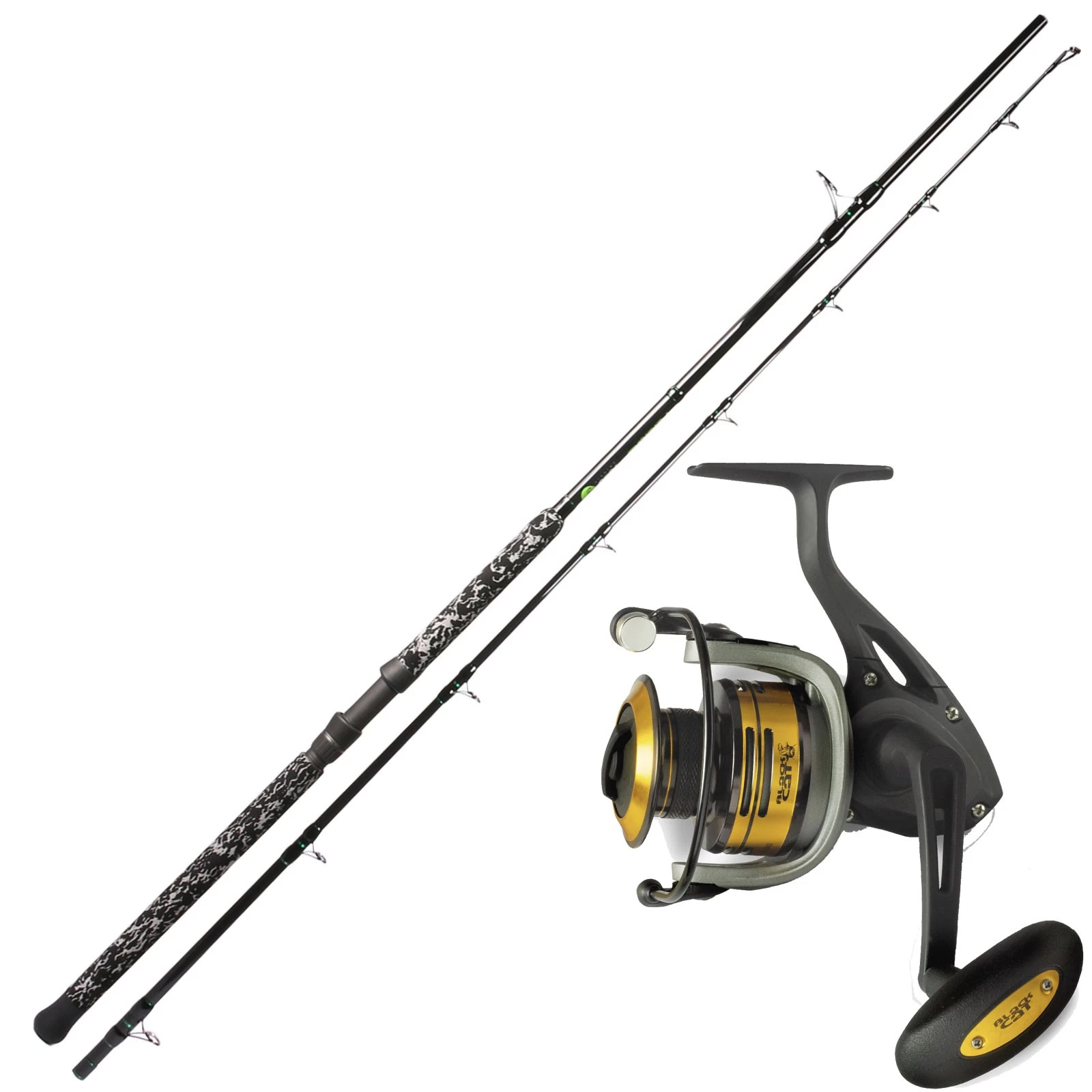 Wels Waller Angelset Zeck Welsrute Wallerrute Mit Black Cat Rolle - Combo No1 1 Wels Waller Angelset Zeck Welsrute Wallerrute Mit Black Cat Rolle - Combo No1