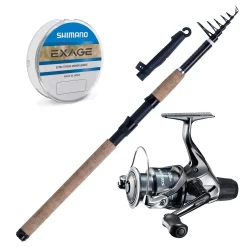 WFT 2,70m Teleskoprute & Shimano Rolle & Schnur Allround Profi Angelset Combo