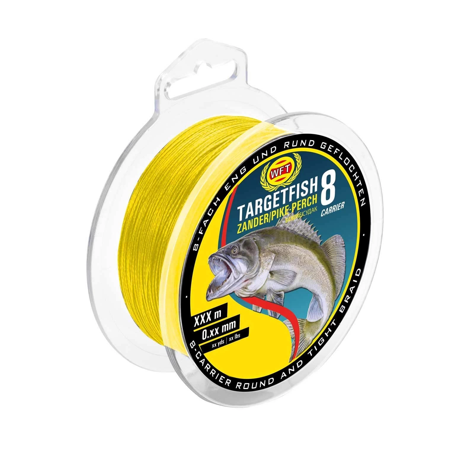 WFT Target Fish 8 Zander Yellow Geflochtene Schnur 1 WFT Target Fish 8 Zander Yellow Geflochtene Schnur