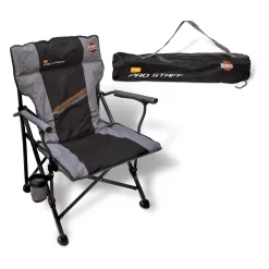 Zebco Pro Staff Supreme Angelstuhl Campingstuhl Klappstuhl Schwarz Grau